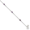 Thumbnail Image 2 of Amethyst Anklet Sterling Silver 9 Length