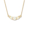 Thumbnail Image 1 of Lab-Created Opal Necklace Diamond Accents 10K Yellow Gold