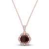 Thumbnail Image 0 of Natural Garnet Necklace 1/20 ct tw Diamonds 14K Rose Gold