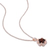 Thumbnail Image 1 of Natural Garnet Necklace 1/20 ct tw Diamonds 14K Rose Gold