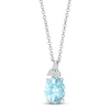 Thumbnail Image 1 of Effy Natural Aquamarine Pendant 1/10 Diamonds 14K White Gold