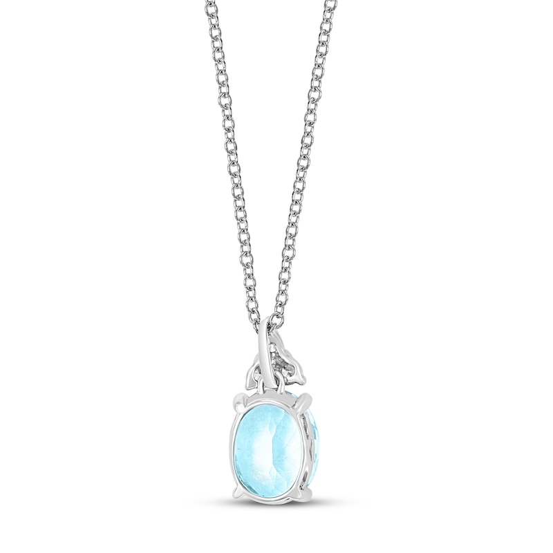 Main Image 3 of Effy Natural Aquamarine Pendant 1/10 Diamonds 14K White Gold