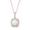 Thumbnail Image 1 of Effy Natural Opal Necklace 1/10 ct tw Diamonds 14K Rose Gold