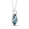 Thumbnail Image 2 of Effy Natural Blue Topaz Necklace 1/8 ct tw Diamonds 14K White Gold