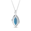 Thumbnail Image 3 of Effy Natural Blue Topaz Necklace 1/8 ct tw Diamonds 14K White Gold