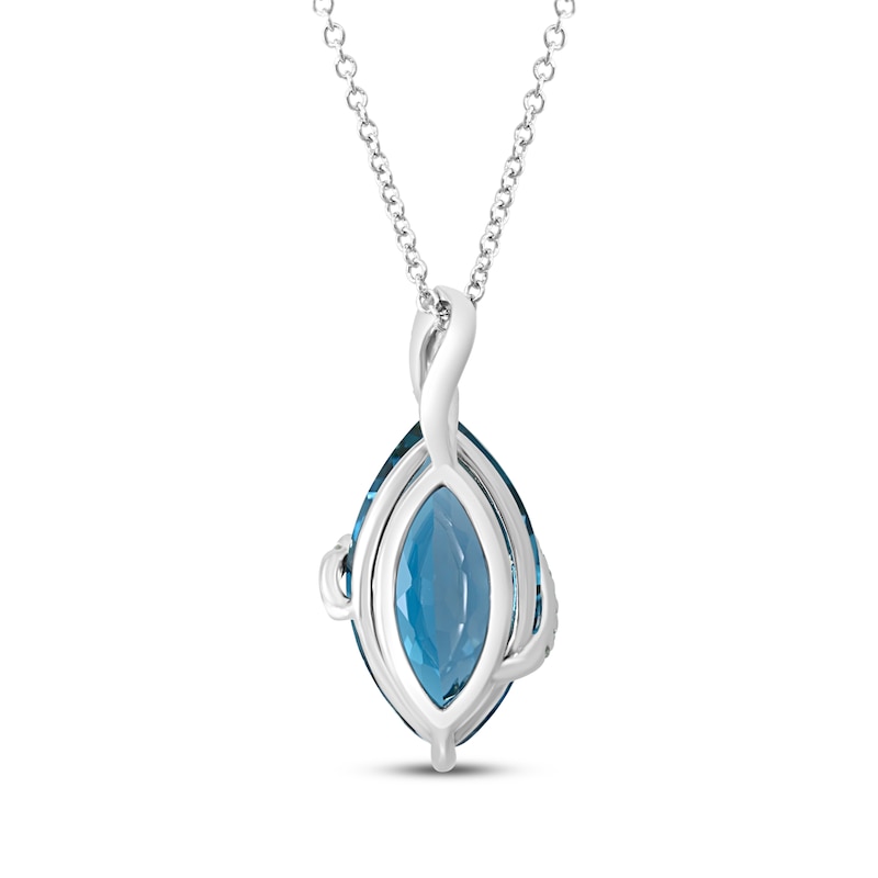 Effy Natural Blue Topaz Necklace 1/8 ct tw Diamonds 14K White Gold | Jared