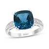Thumbnail Image 0 of Effy Natural Blue Topaz Ring 1/15 ct tw Diamonds 14K White Gold