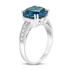 Thumbnail Image 1 of Effy Natural Blue Topaz Ring 1/15 ct tw Diamonds 14K White Gold