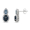 Thumbnail Image 1 of Natural Topaz & White Lab-Created Sapphire Earrings 10K White Gold