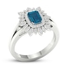 Thumbnail Image 4 of Blue Topaz Ring 1/5 ct tw Diamonds 10K White Gold