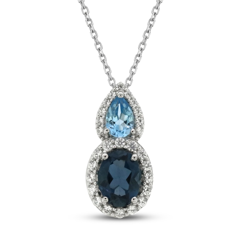 Natural Topaz Necklace 10K White Gold