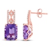 Thumbnail Image 1 of Amethyst Earrings 1/10 ct tw Diamonds 10K Rose Gold