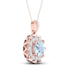 Thumbnail Image 2 of Aquamarine Necklace 5/8 ct tw Diamonds 10K Rose Gold