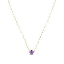 Natural Amethyst Necklace 14K Yellow Gold