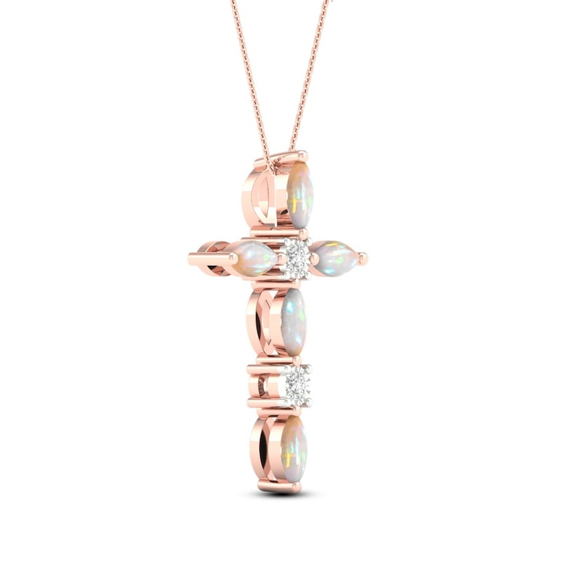  Barzel 18K Rose Gold Plated Created Opal Cross Necklace Pendant  (Rose Gold) : Clothing, Shoes & Jewelry