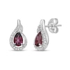 Thumbnail Image 0 of Natural Rhodolite Garnet Earrings 1/10 ct tw Diamonds 14K White Gold