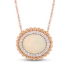 Thumbnail Image 1 of Natural Opal Necklace 1/4 ct tw Diamonds 14K Rose Gold