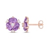 Thumbnail Image 1 of Natural Amethyst Stud Earrings 1/4 ct tw Diamonds 14K Rose Gold