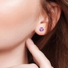 Thumbnail Image 2 of Natural Amethyst Stud Earrings 1/4 ct tw Diamonds 14K Rose Gold