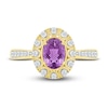 Thumbnail Image 2 of Lab-Created Sapphire & Natural Amethyst Ring 10K Yellow Gold