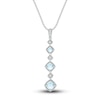 Thumbnail Image 1 of Natural Aquamarine Necklace Diamond Accents Sterling Silver