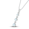 Thumbnail Image 2 of Natural Aquamarine Necklace Diamond Accents Sterling Silver