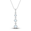 Thumbnail Image 1 of Lab-Created Opal Necklace Diamond Accents Sterling Silver