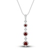 Thumbnail Image 0 of Natural Garnet Necklace Diamond Accents Sterling Silver