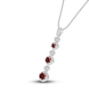 Thumbnail Image 1 of Natural Garnet Necklace Diamond Accents Sterling Silver