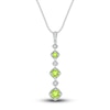 Thumbnail Image 1 of Natural Peridot Necklace Diamond Accents Sterling Silver