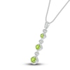 Thumbnail Image 2 of Natural Peridot Necklace Diamond Accents Sterling Silver