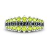 Thumbnail Image 2 of Natural Peridot Ring 1/8 ct tw Black Diamonds 10K White Gold