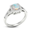 Thumbnail Image 2 of Lab-Created Opal & White Lab-Created Sapphire Ring Sterling Silver