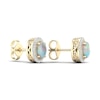Thumbnail Image 3 of Lab-Created Opal & White Lab-Created Sapphire Stud Earrings 10K Yellow Gold