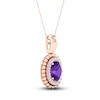 Thumbnail Image 2 of Natural Amethyst Necklace 1/6 ct tw Diamonds 14K Rose Gold 18&quot;