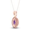 Thumbnail Image 3 of Natural Amethyst Necklace 1/6 ct tw Diamonds 14K Rose Gold 18&quot;