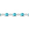 Thumbnail Image 1 of Natural Swiss Blue Topaz Bolo Bracelet 1/15 ct tw Diamonds 10K White Gold