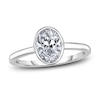 Thumbnail Image 0 of Diamond Solitaire Engagement Ring 1 ct tw Bezel-Set Oval 14K White Gold (I2/I)