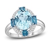 Thumbnail Image 1 of Natural Sky Blue Topaz Ring 1/10 ct tw Diamonds 10K White Gold