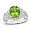 Thumbnail Image 1 of Natural Peridot Ring 1/3 ct tw Diamonds 10K White Gold