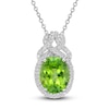 Thumbnail Image 1 of Natural Peridot Necklace 1/5 ct tw Diamonds 10K White Gold 18&quot;