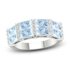 Thumbnail Image 1 of Natural Aquamarine Ring 1/5 ct tw Diamonds 10K White Gold