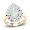 Thumbnail Image 1 of Natural Opal Ring 1/2 ct tw Diamonds 10K Yellow Gold