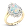 Thumbnail Image 2 of Natural Opal Ring 1/2 ct tw Diamonds 10K Yellow Gold