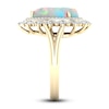 Thumbnail Image 3 of Natural Opal Ring 1/2 ct tw Diamonds 10K Yellow Gold