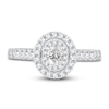 Thumbnail Image 3 of Diamond Double Halo Engagement Ring 3/4 ct tw Oval/Round 14K White Gold