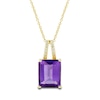 Thumbnail Image 2 of Natural Amethyst Ring, Earring & Necklace Set 1/5 ct tw Diamonds 10K Yellow Gold