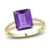 Thumbnail Image 4 of Natural Amethyst Ring, Earring & Necklace Set 1/5 ct tw Diamonds 10K Yellow Gold