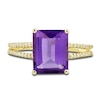 Thumbnail Image 5 of Natural Amethyst Ring, Earring & Necklace Set 1/5 ct tw Diamonds 10K Yellow Gold