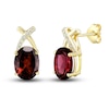 Thumbnail Image 3 of Natural Garnet Ring, Earring & Necklace Set 1/5 ct tw Diamonds 10K Yellow Gold